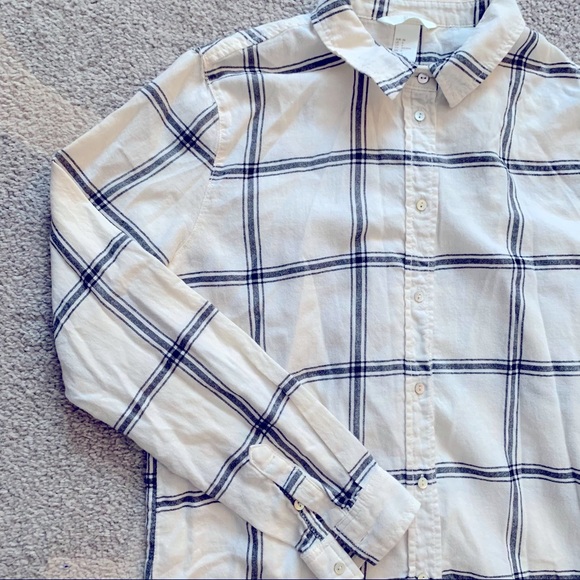 White and Black Checked button up - Picture 4 of 4